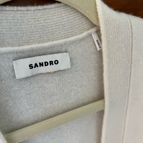 Gorgeous Sandro Wool Sweater Cardigan - Ecru - Sz 2 - New W/o Tags! - Picture 3 of 7